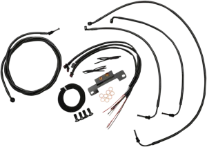 LA Choppers LA-8055KT2-13M Complete Handlebar Cable/Brake & Clutch Line/Wire Kit - Black Vinyl/Stainless