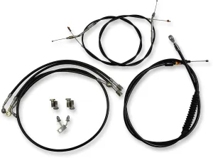 LA Choppers LA-8123KT-16B Standard Handlebar Cable/Brake & Clutch Line/Wire Kit - Black Vinyl/Stainless