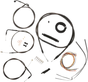 LA Choppers LA-8140KT2-16M Complete Handlebar Cable and Brake Line Kit - Midnight