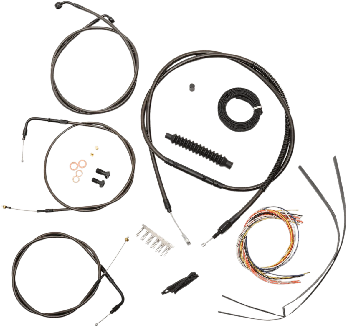 LA Choppers LA-8140KT2-16M Complete Handlebar Cable and Brake Line Kit - Midnight