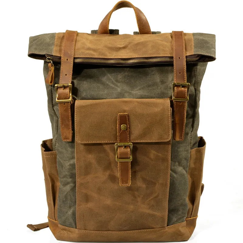 Large Waterproof Canvas Backpack 15.6in