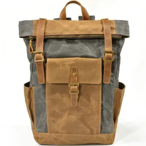 Large Waterproof Canvas Backpack 15.6in