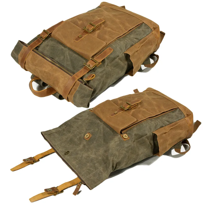 Large Waterproof Canvas Backpack 15.6in