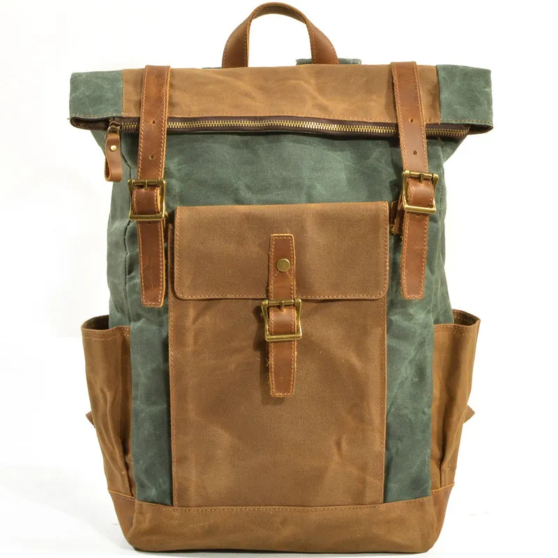 Large Waterproof Canvas Backpack 15.6in