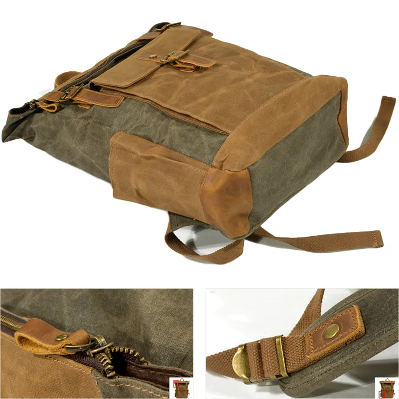 Large Waterproof Canvas Backpack 15.6in