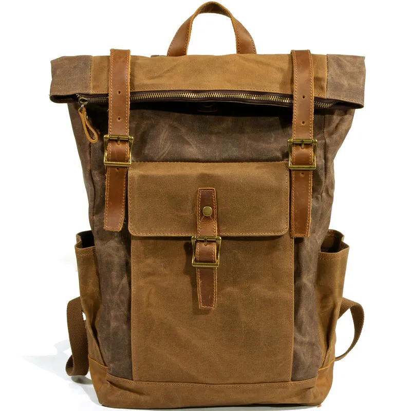 Large Waterproof Canvas Backpack 15.6in