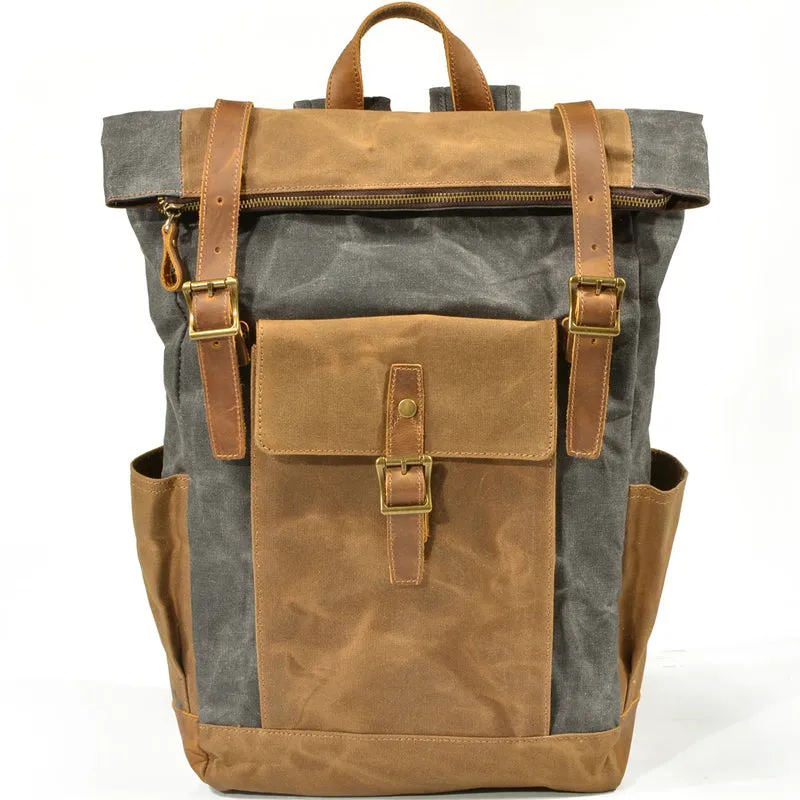 Large Waterproof Canvas Backpack 15.6in