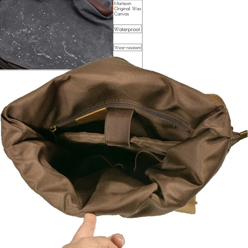 Large Waterproof Canvas Backpack 15.6in