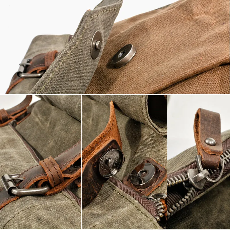Large Waterproof Canvas Backpack 15.6in