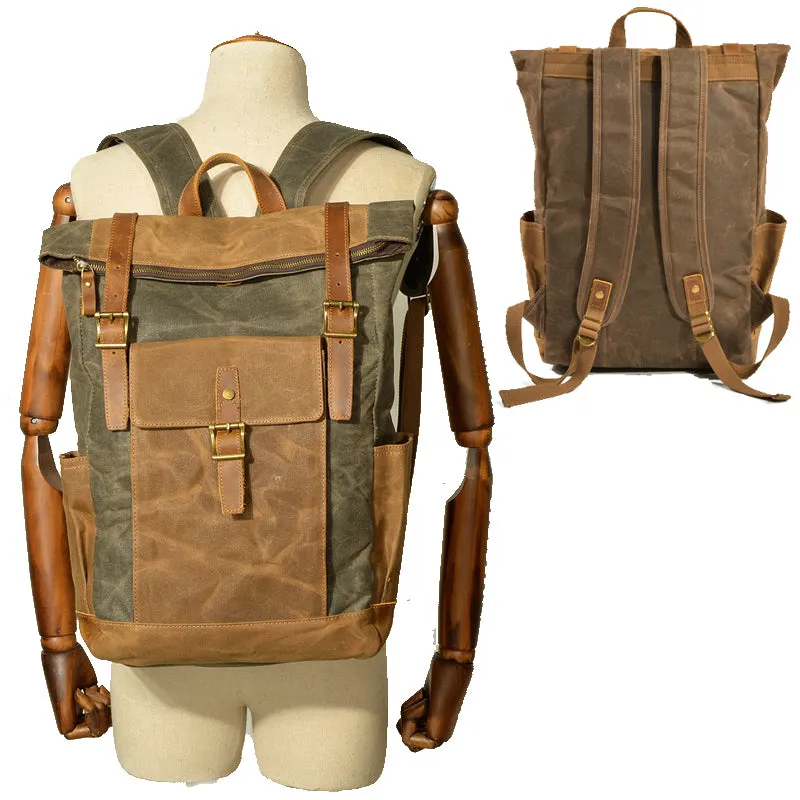 Large Waterproof Canvas Backpack 15.6in