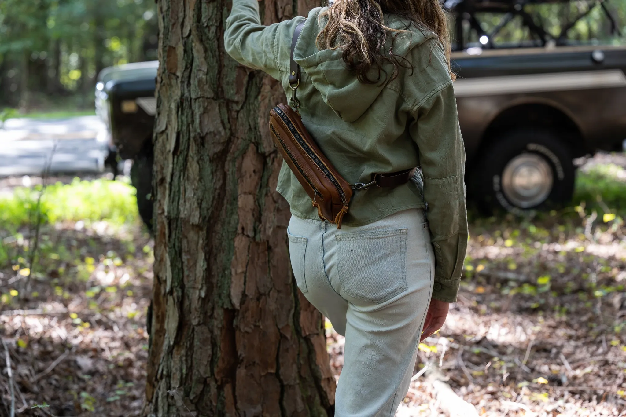 LEATHER FANNY PACK / LEATHER WAIST BAG - DELUXE - CRANBERRY