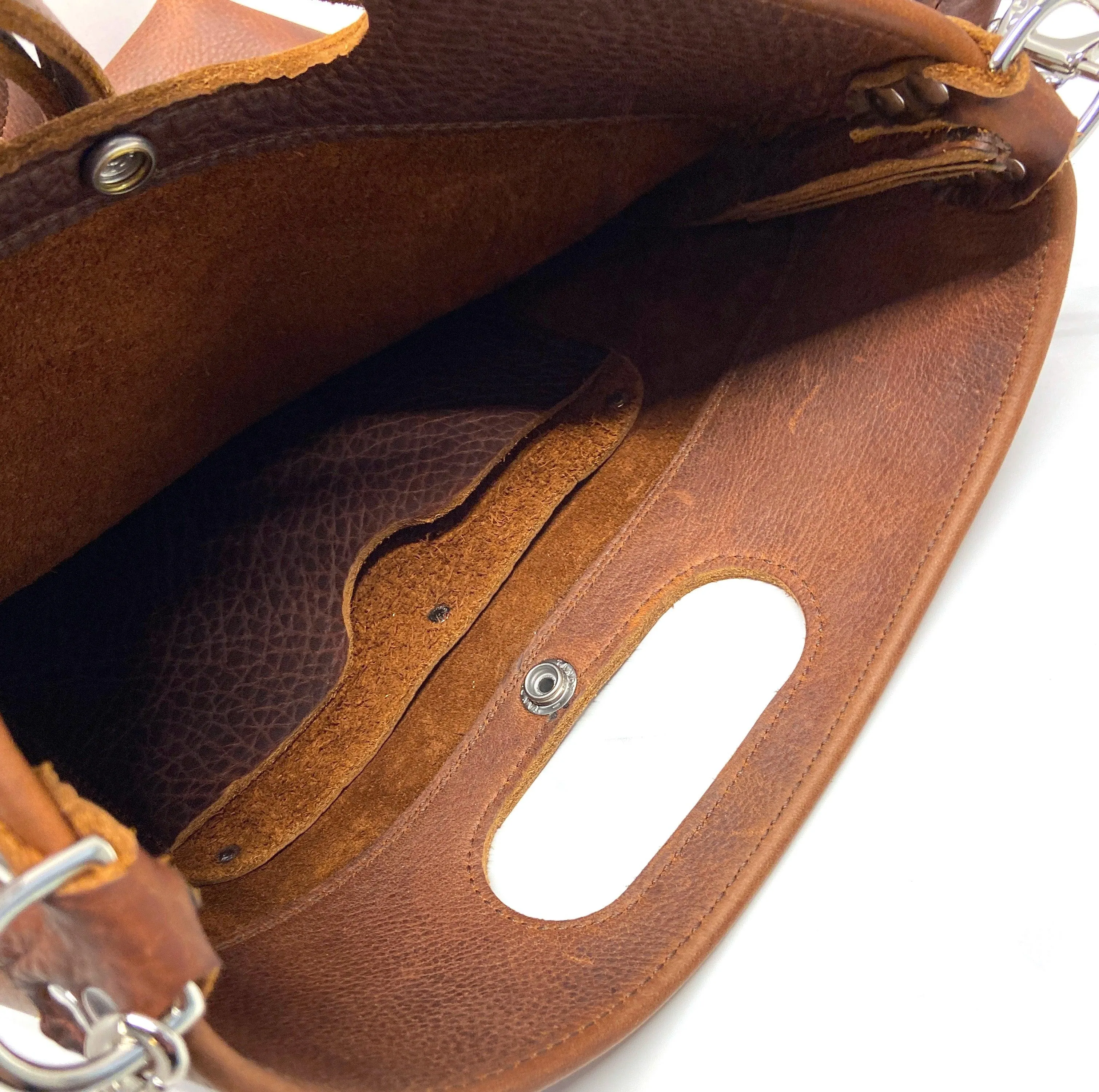 Leather Handle Tote Bag