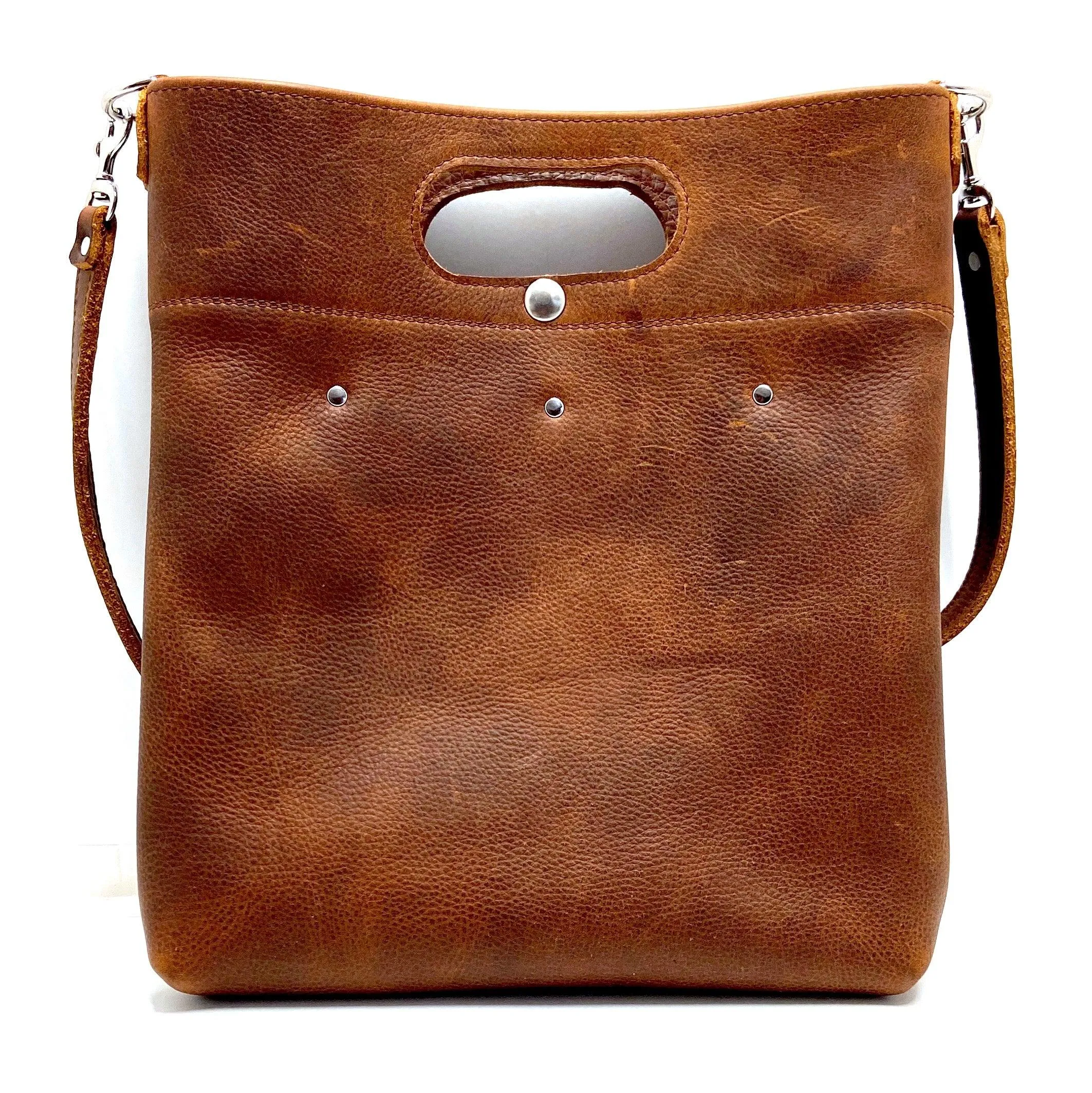 Leather Handle Tote Bag