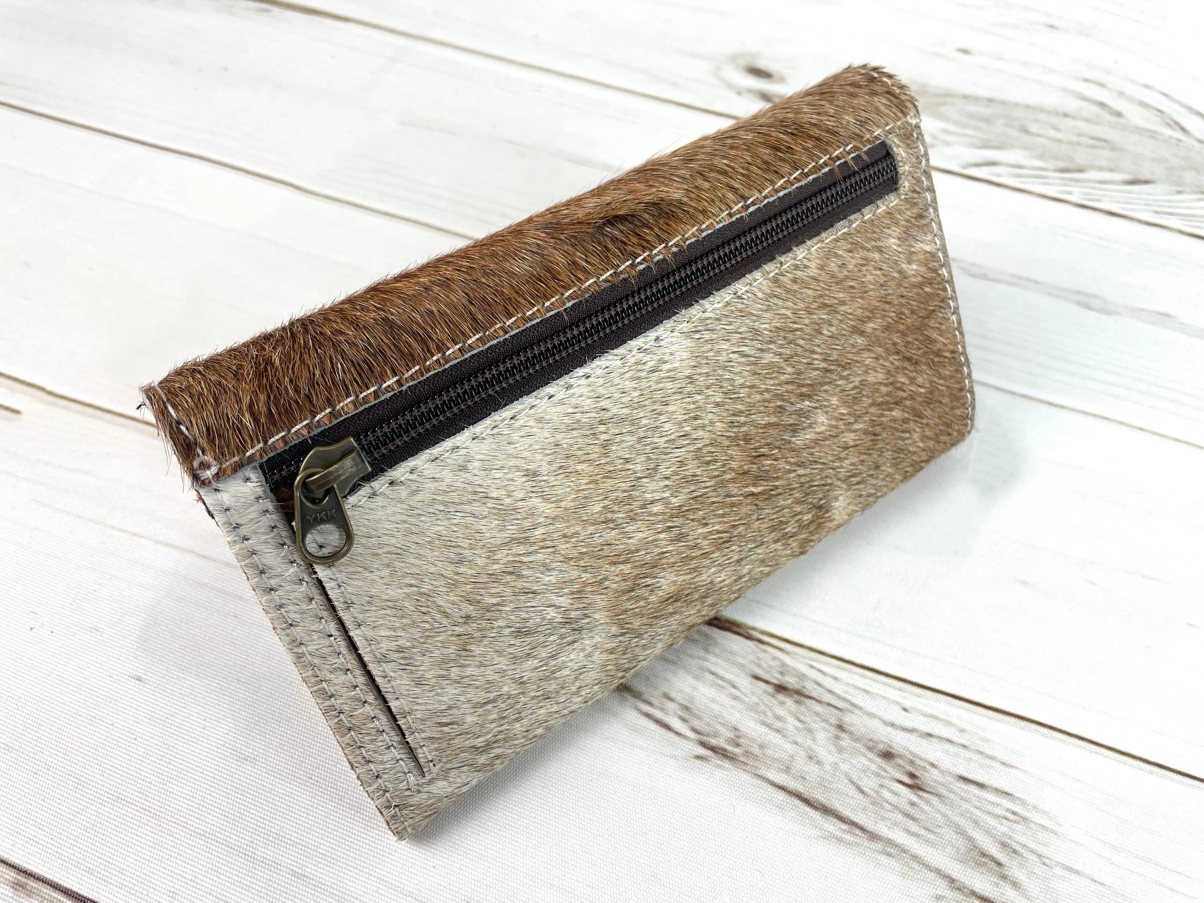 Leather Leaf Tooled Hide Wallet