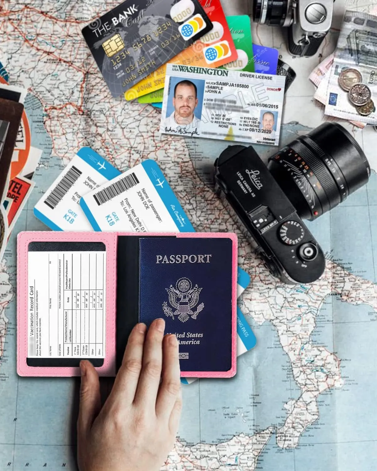 Leather Pink Passport Wallet International Travel Must Haves