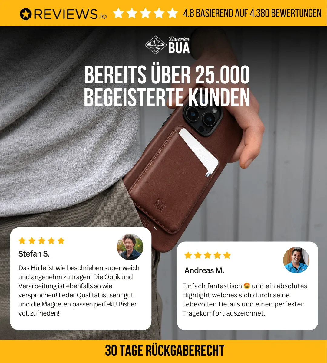 Leder Wallet für iPhone mit MagSafe | Braun