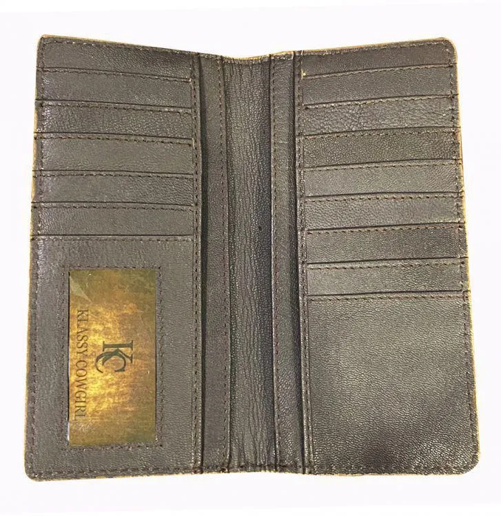 Light Brown Men's Wallet with Floral Tooling