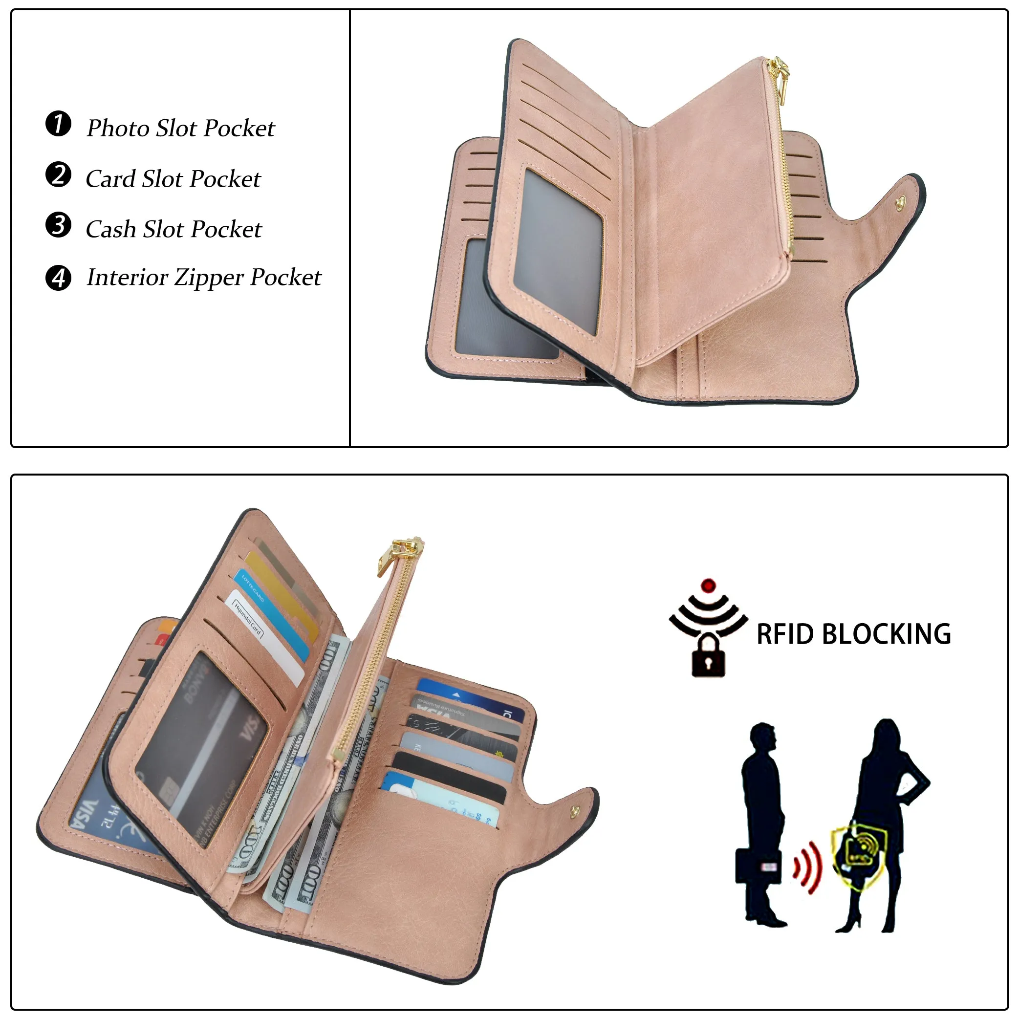 Light Pink NGIL Trifold Wallet
