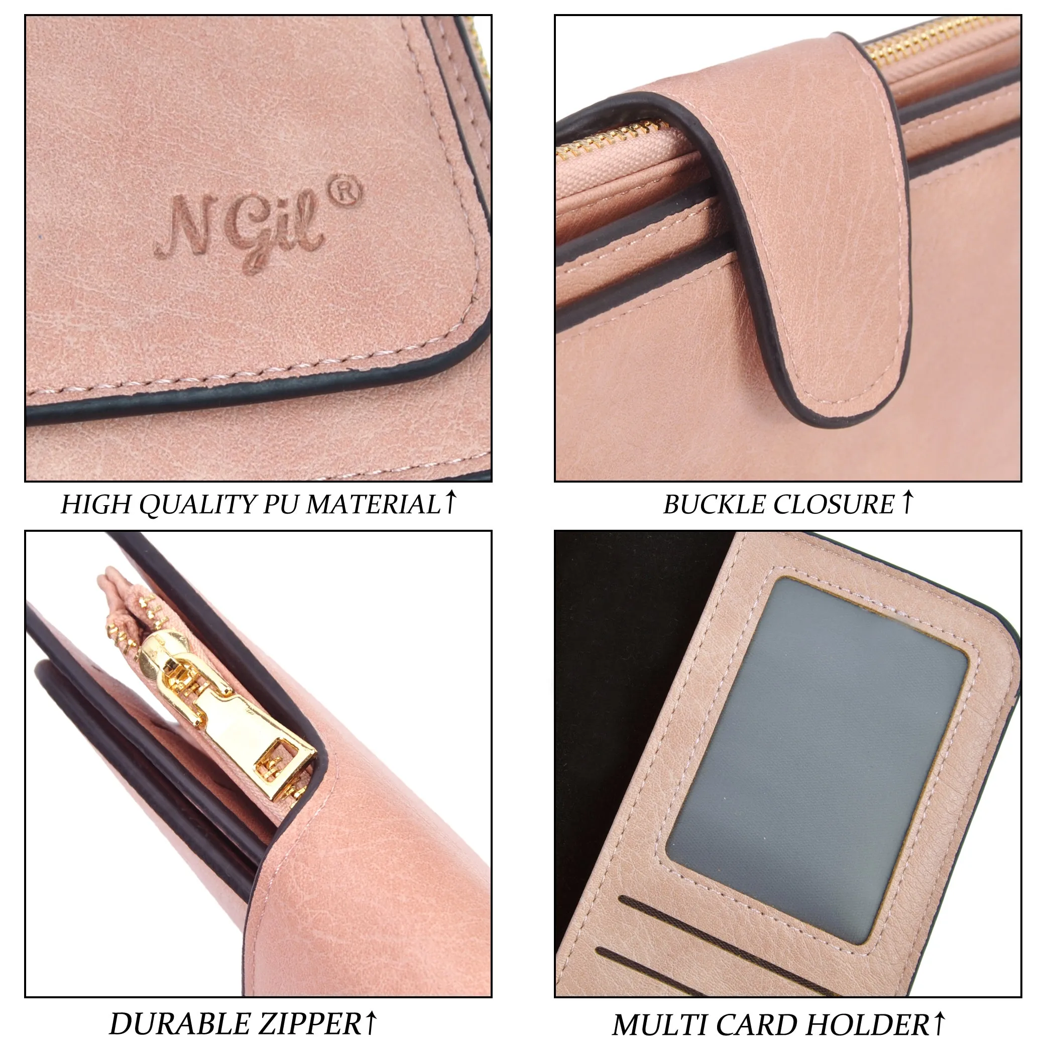 Light Pink NGIL Trifold Wallet