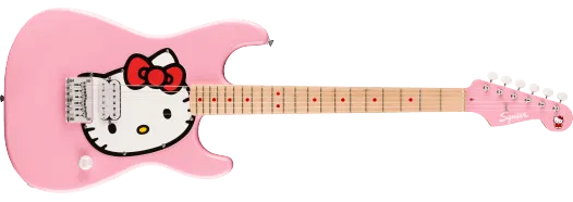Limited Edition Hello Kitty® Stratocaster® with Gig Bag, Maple Fingerboard, Pink