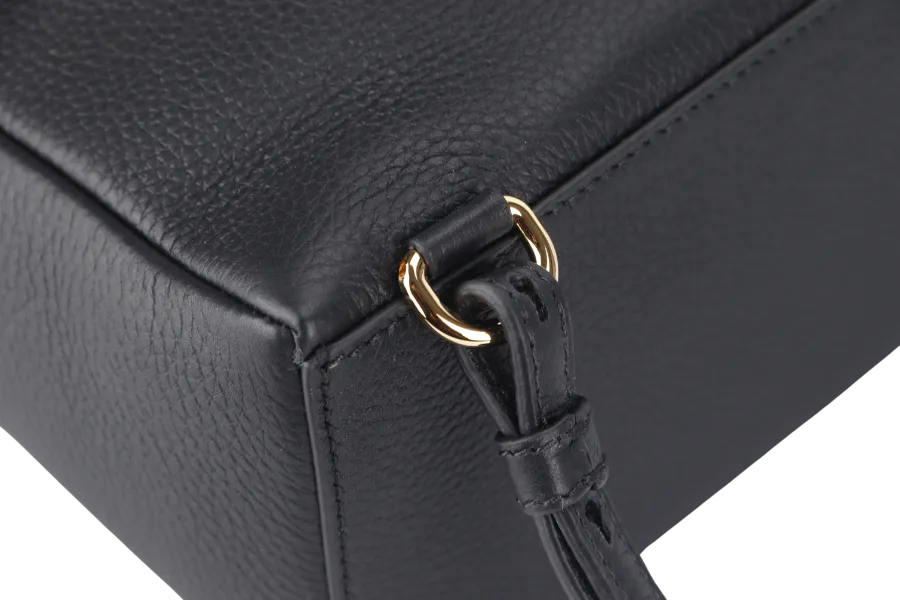 LORO PIANA EXTRA POCKET BACKPACK BLACK GRAINED CALFSKIN GOLD HARDWARE WITH DUST COVER AND BOX