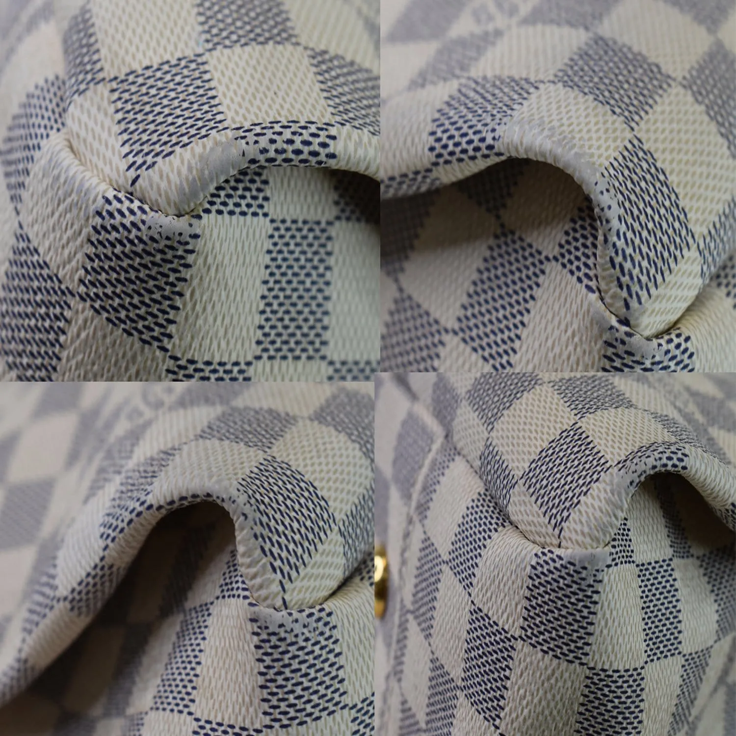 LOUIS VUITTON Artsy MM Damier Azur Shoulder Bag White