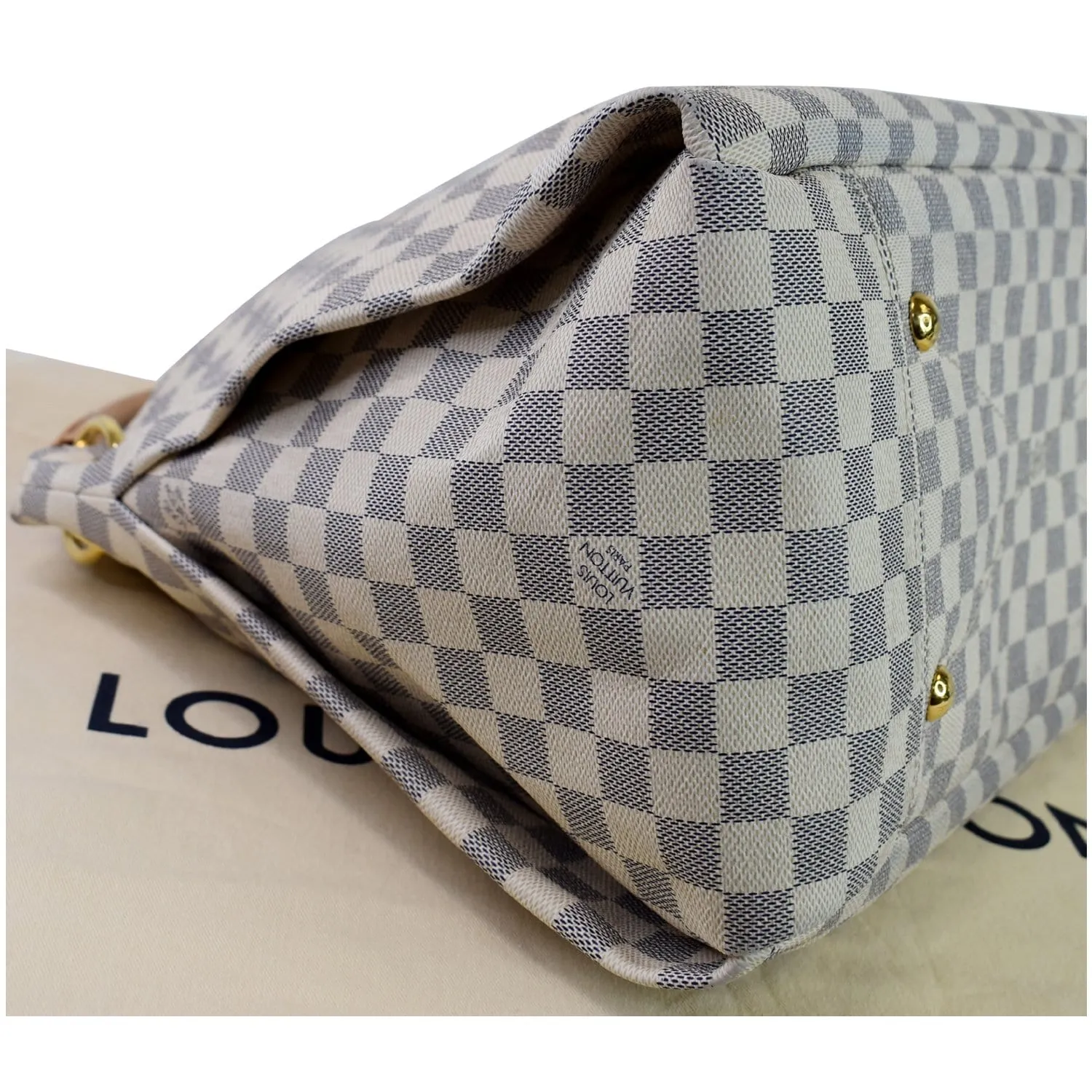 LOUIS VUITTON Artsy MM Damier Azur Shoulder Bag White