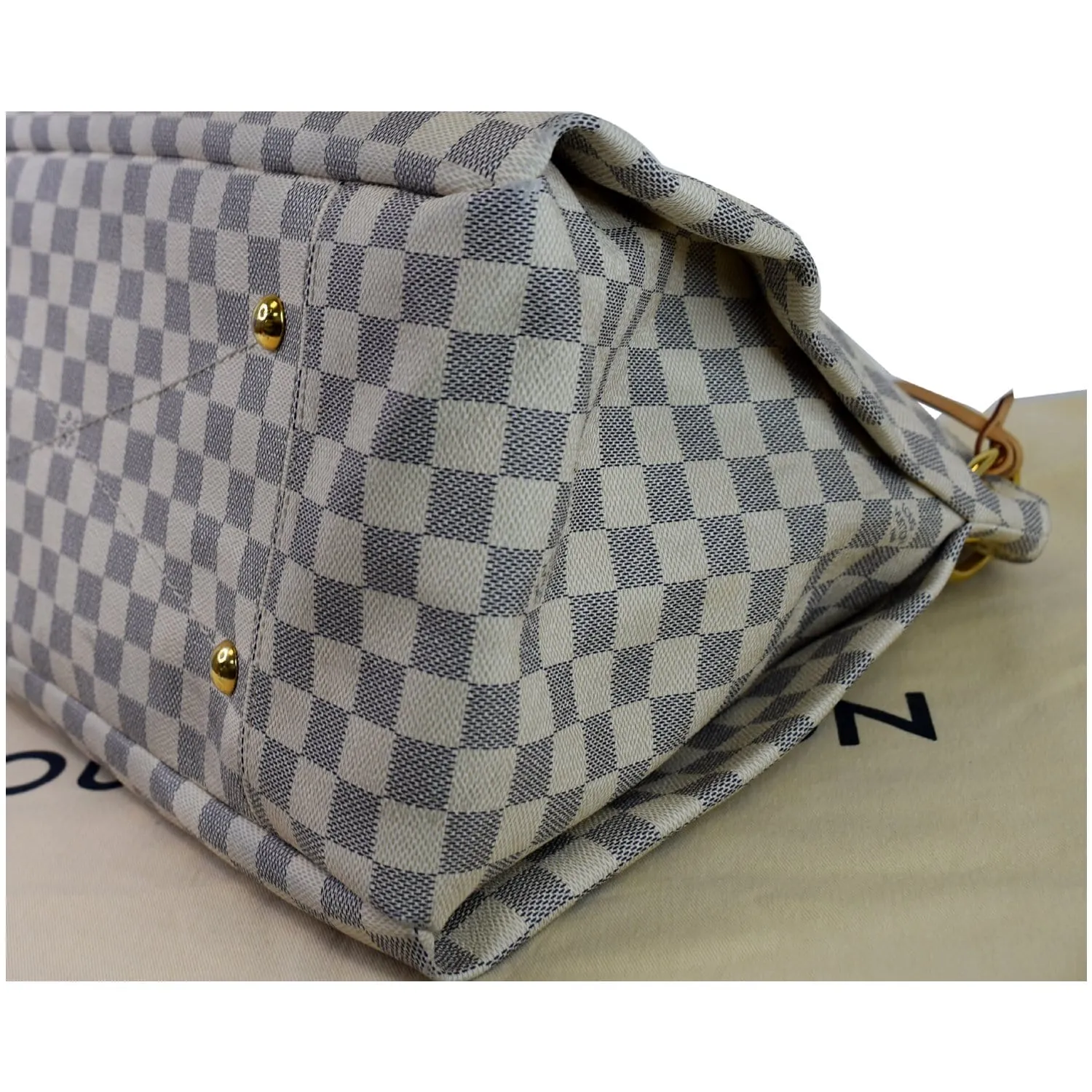 LOUIS VUITTON Artsy MM Damier Azur Shoulder Bag White