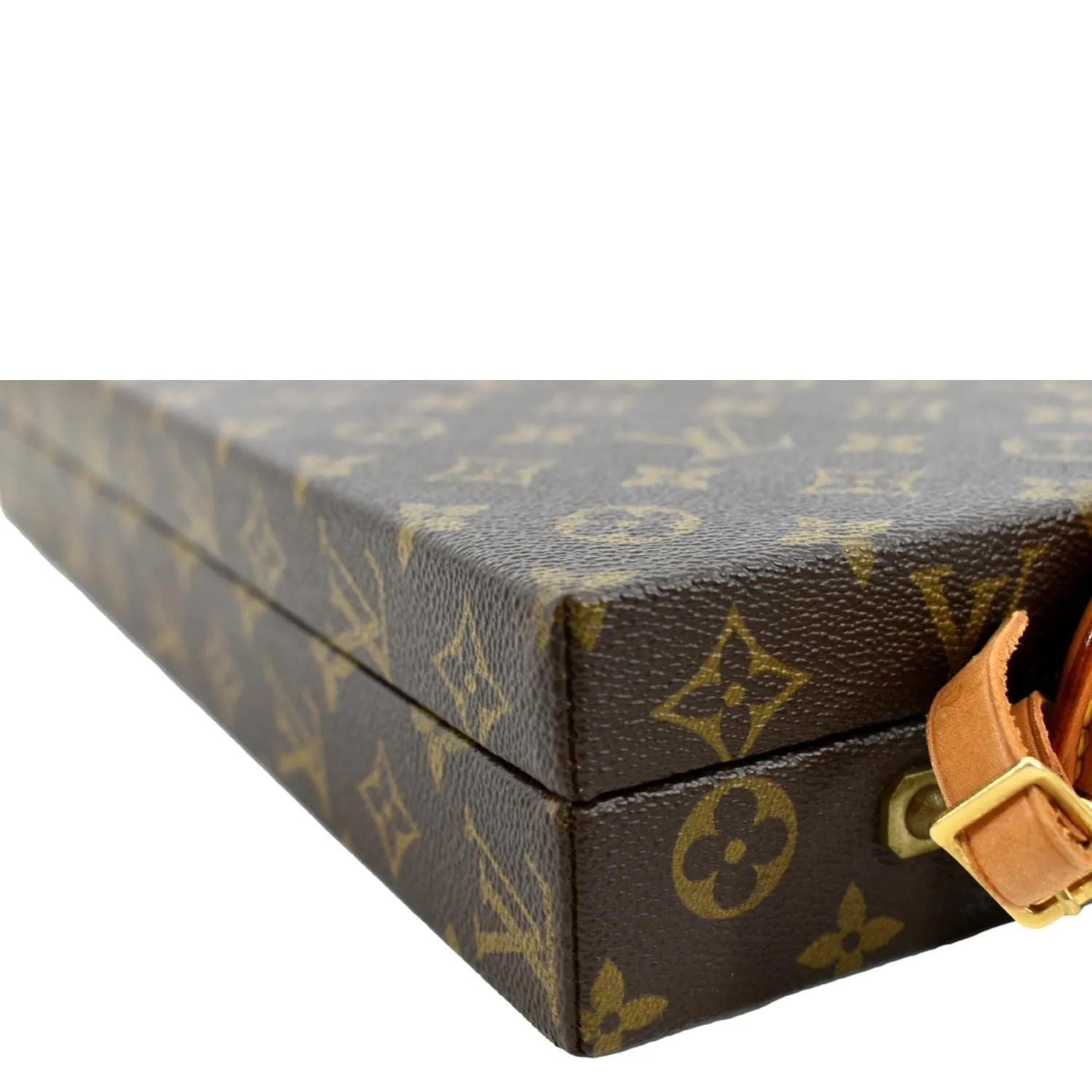 LOUIS VUITTON Attache Case Vertical Monogram Canvas Briefcase Brown