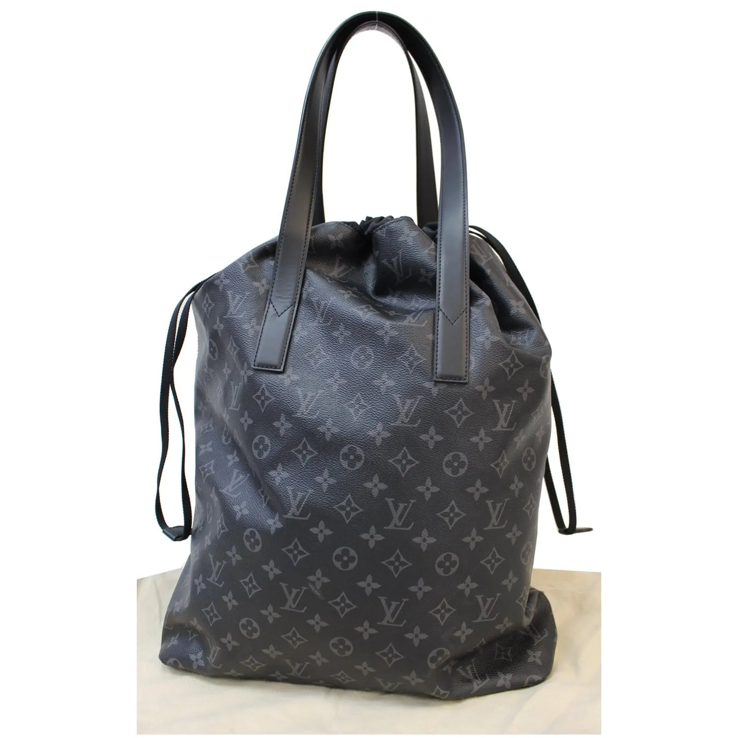 LOUIS VUITTON Cabas Light Monogram Eclipse Canvas Shoulder Bag Black