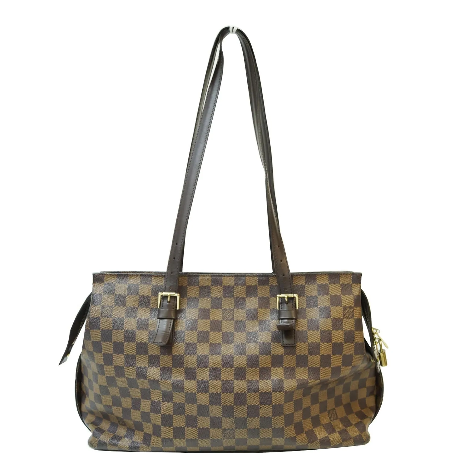 LOUIS VUITTON Chelsea Damier Ebene Shoulder Bag Brown