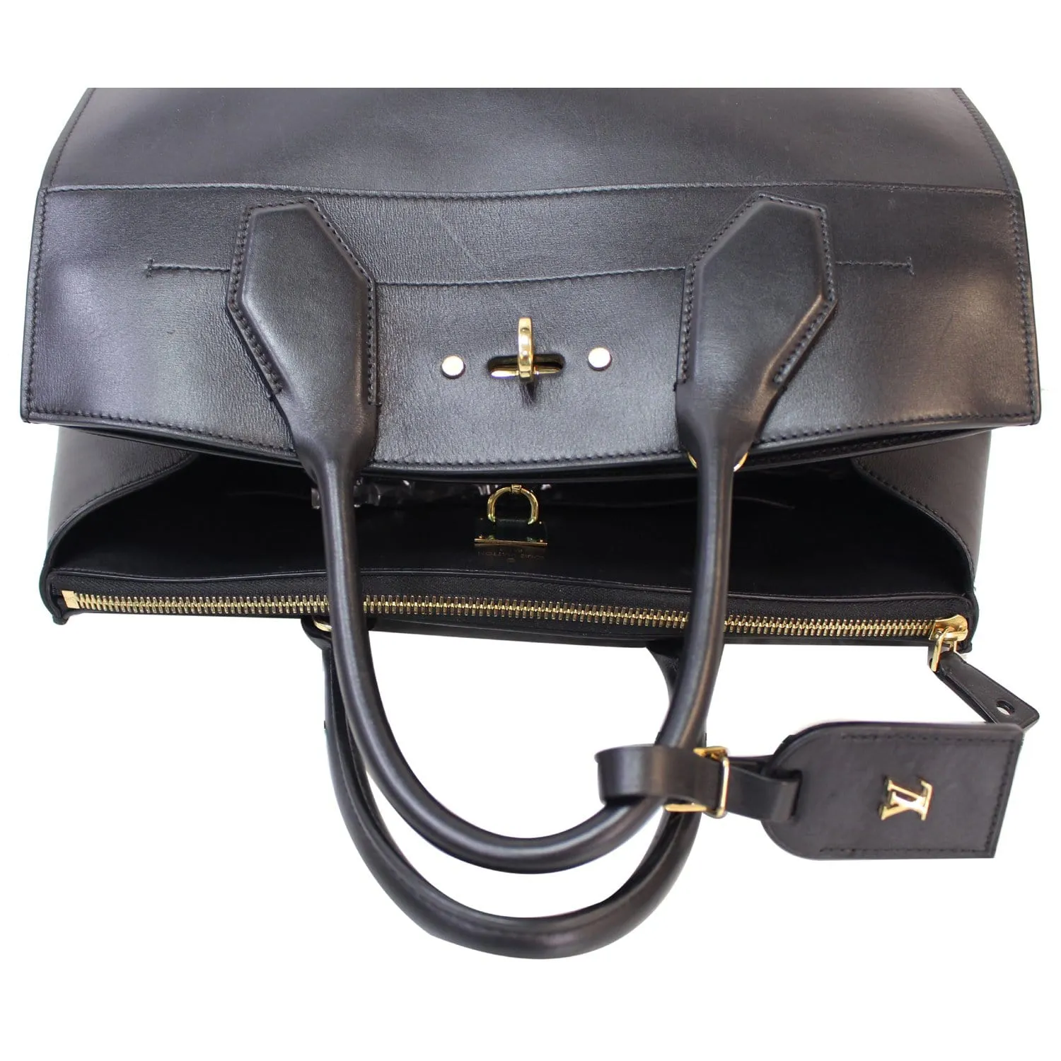 LOUIS VUITTON City Steamer GM Noir Black Leather Shoulder Bag - 15% OFF