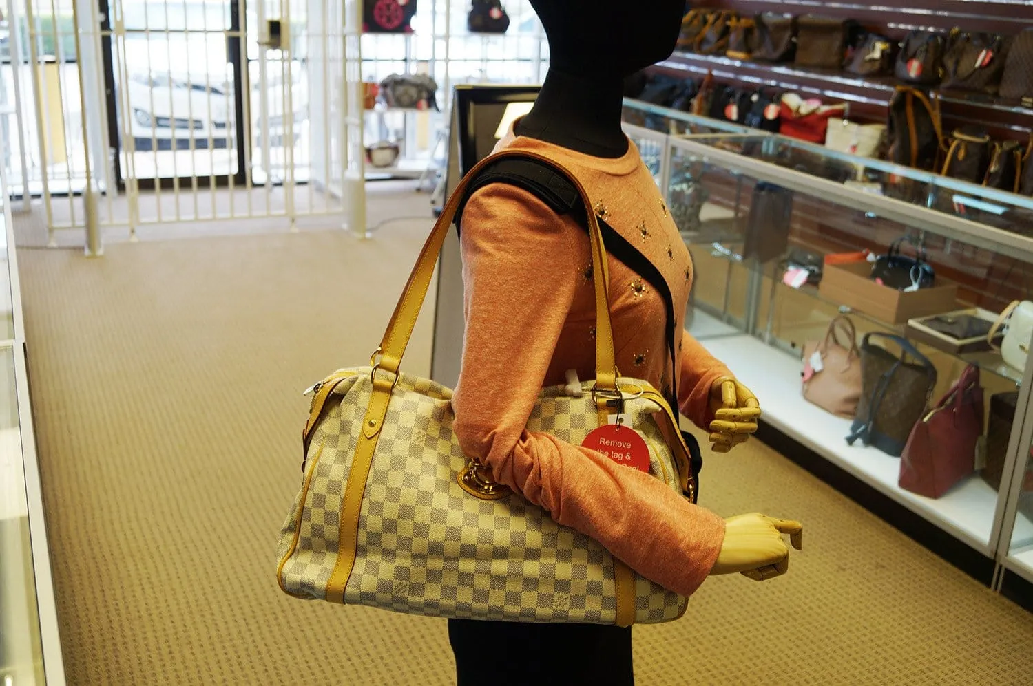 LOUIS VUITTON Damier Azur Stresa GM Tote Shoulder Bag