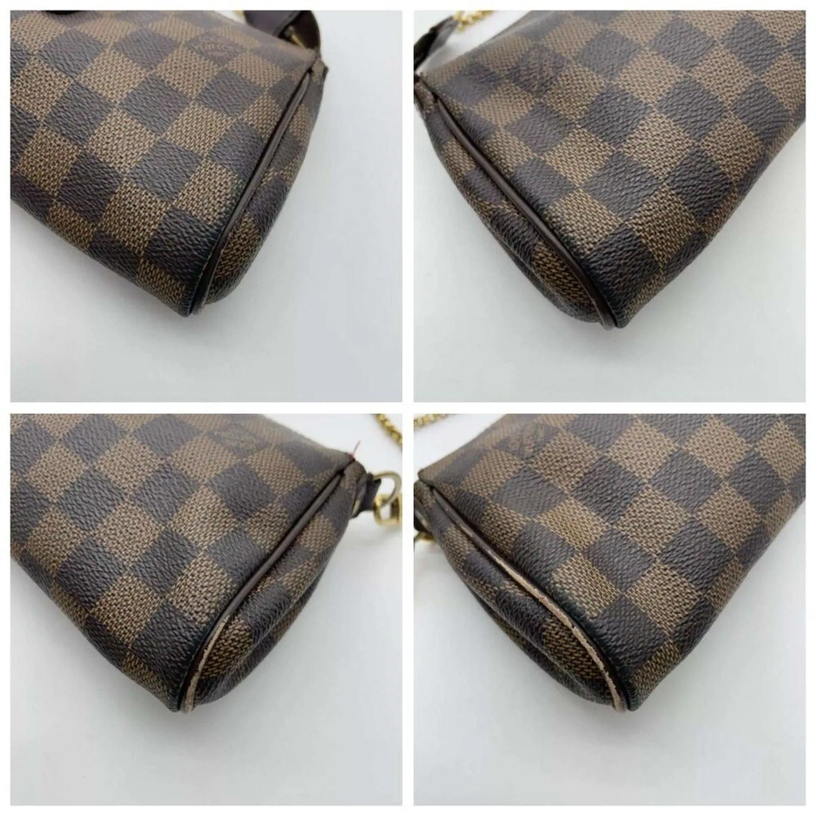 Louis Vuitton Damier Ebene Eva Shoulder Bag W/box