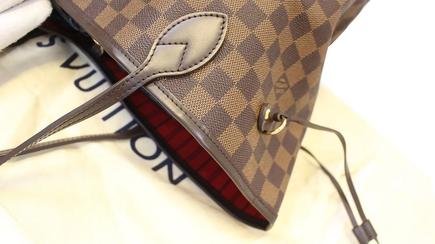 LOUIS VUITTON Damier Ebene Neverfull MM Tote Bag