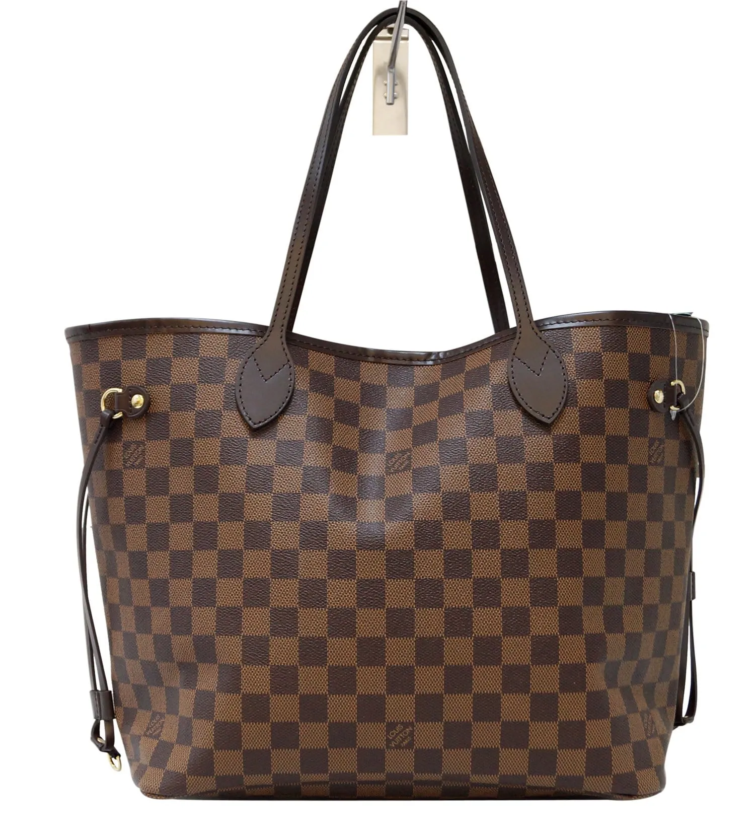 LOUIS VUITTON Damier Ebene ROSE BALLERINE Neverfull MM NM Tote
