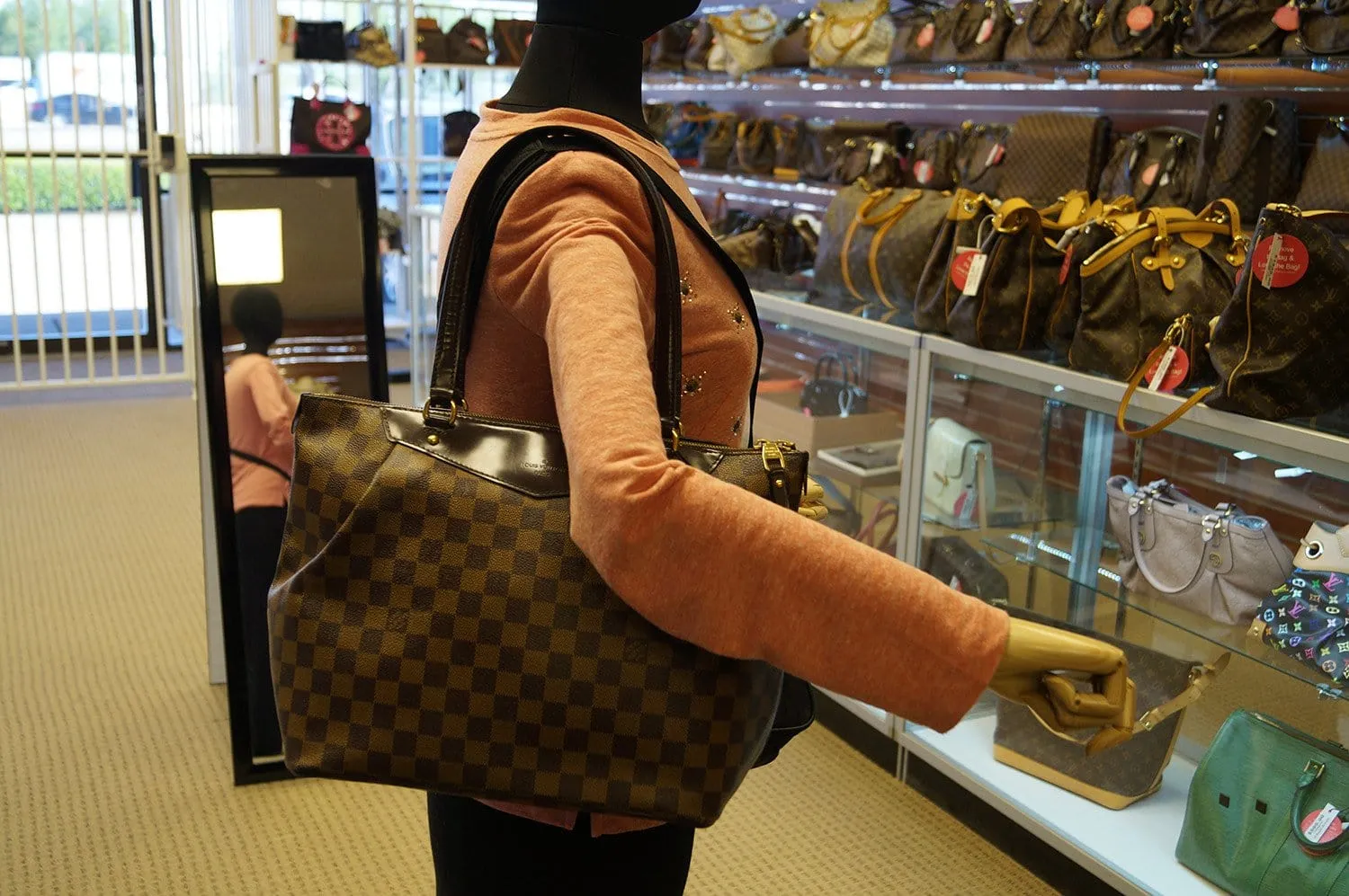 LOUIS VUITTON Damier Ebene Westminster GM Shoulder Handbag
