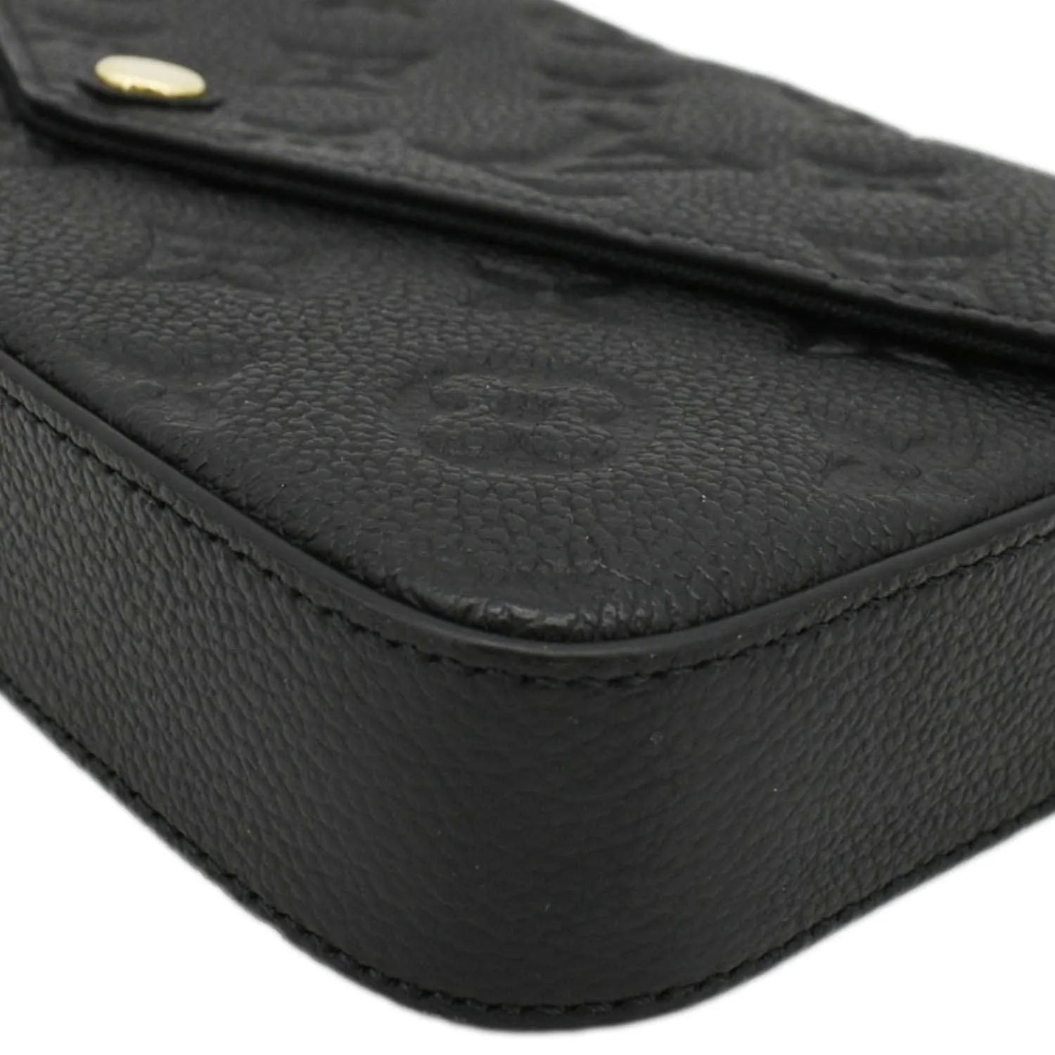 LOUIS VUITTON Felicie Monogram Empreinte Pochette Shoulder Bag Black