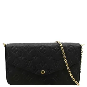 LOUIS VUITTON Felicie Monogram Empreinte Pochette Shoulder Bag Black