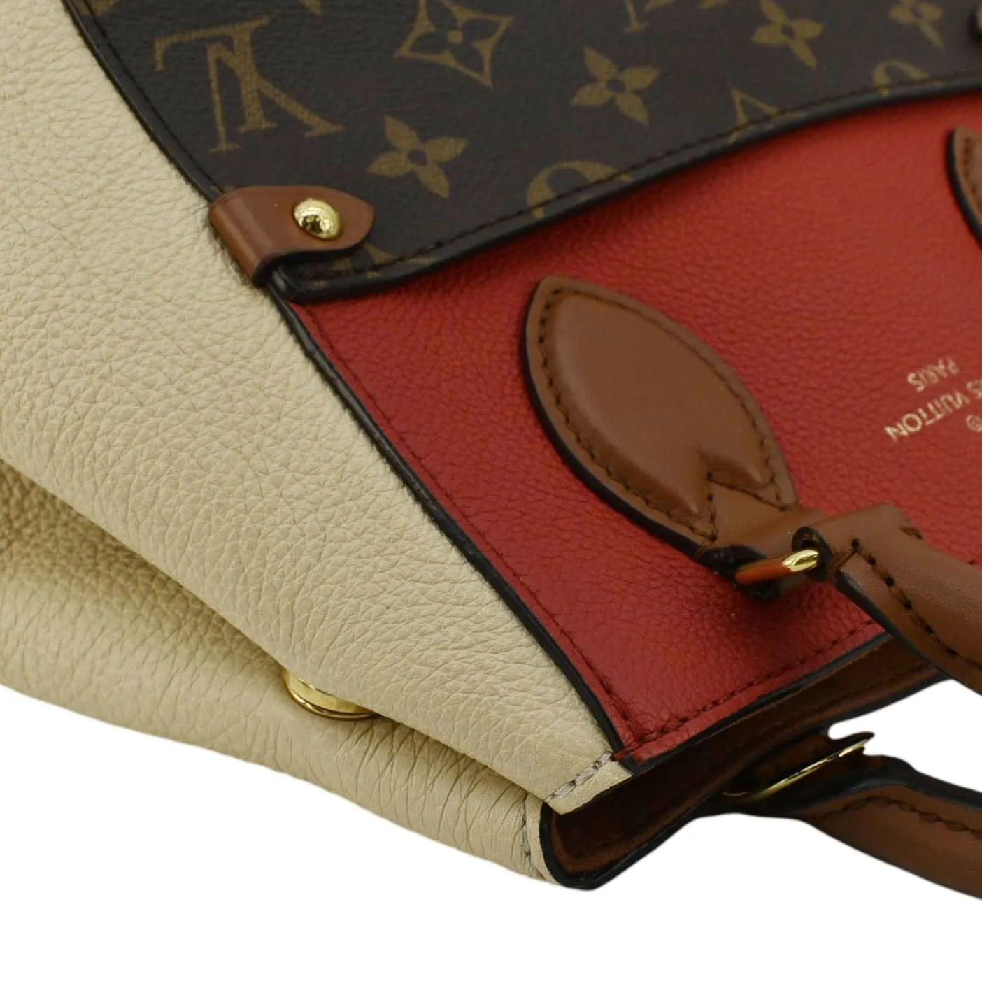 LOUIS VUITTON Fold MM Monogram Canvas Tote  Bag Red