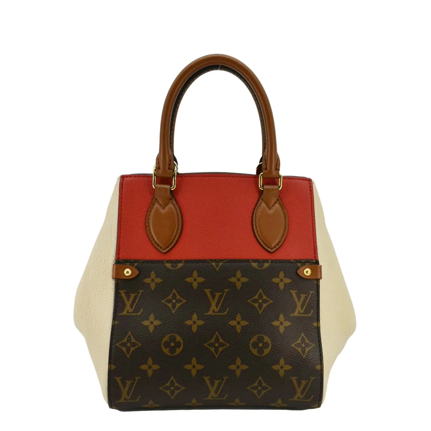 LOUIS VUITTON Fold MM Monogram Canvas Tote  Bag Red