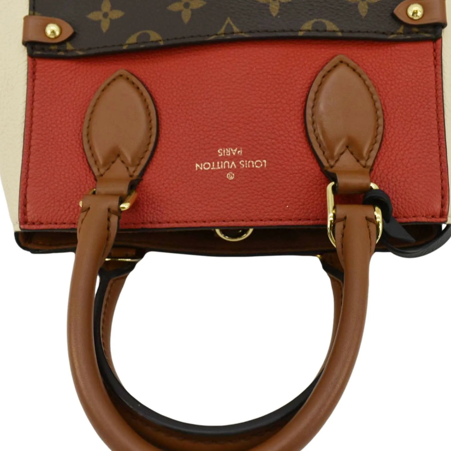LOUIS VUITTON Fold MM Monogram Canvas Tote  Bag Red