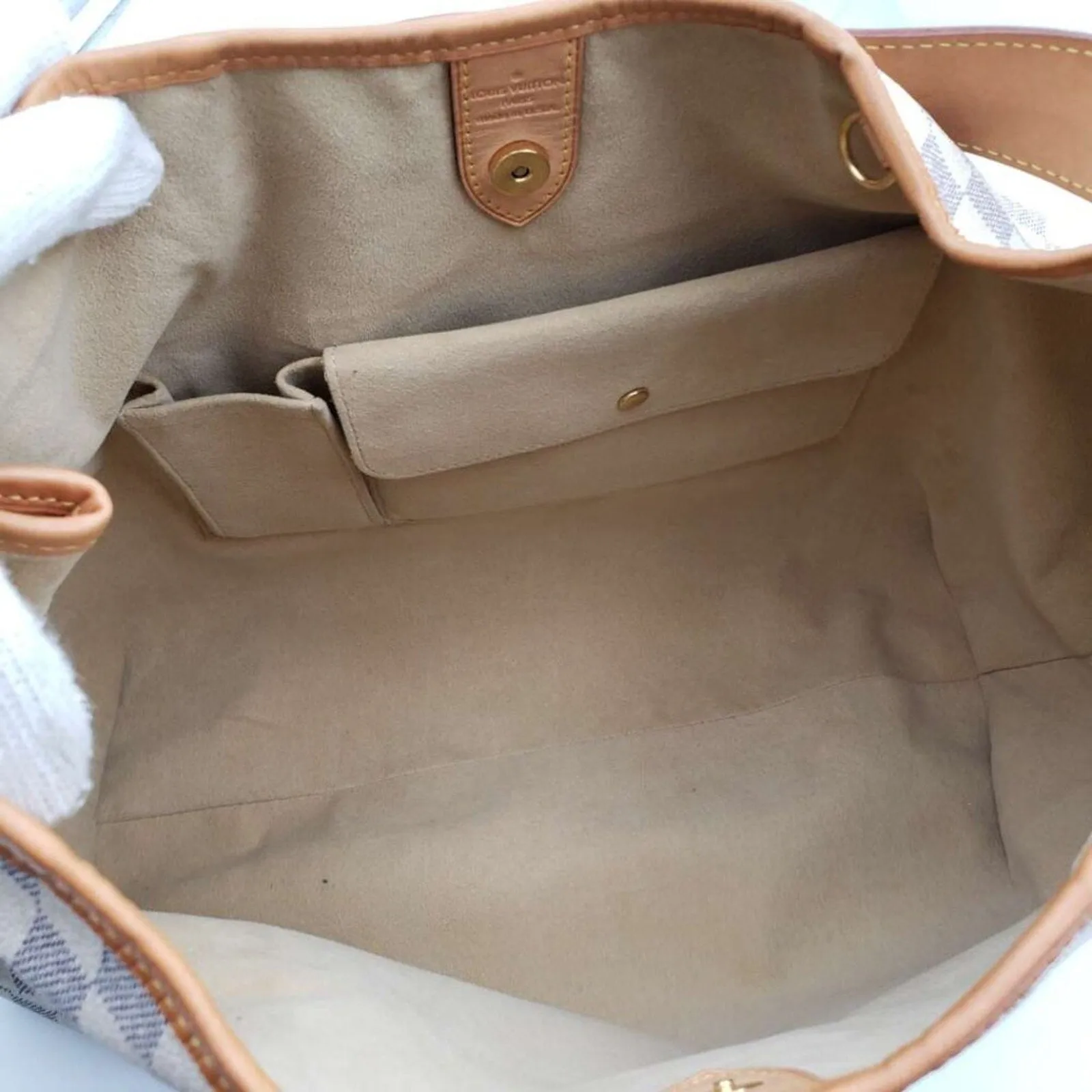 Louis Vuitton Galliera GM White Damier Azur Canvas Shoulder Bag