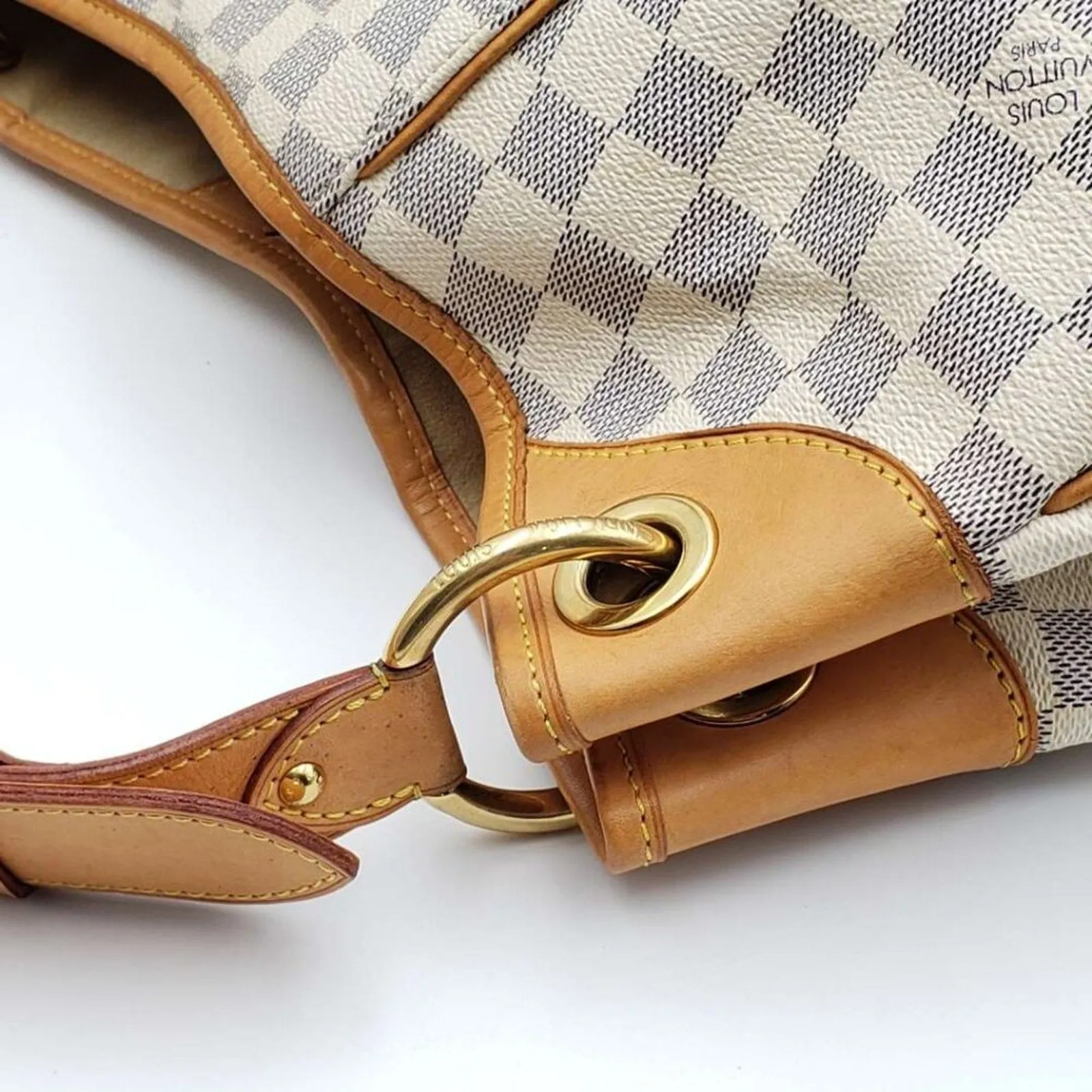 Louis Vuitton Galliera GM White Damier Azur Canvas Shoulder Bag