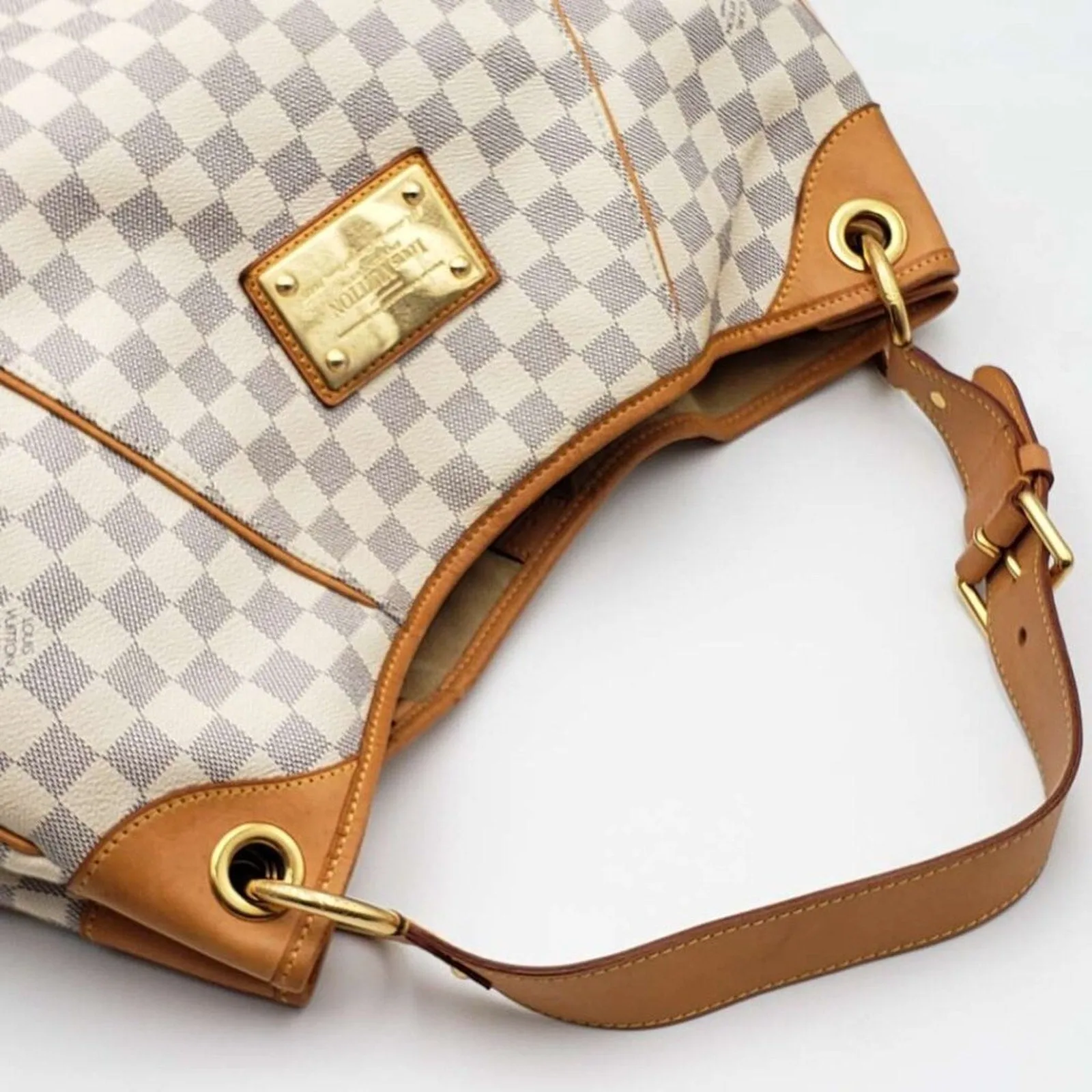 Louis Vuitton Galliera GM White Damier Azur Canvas Shoulder Bag