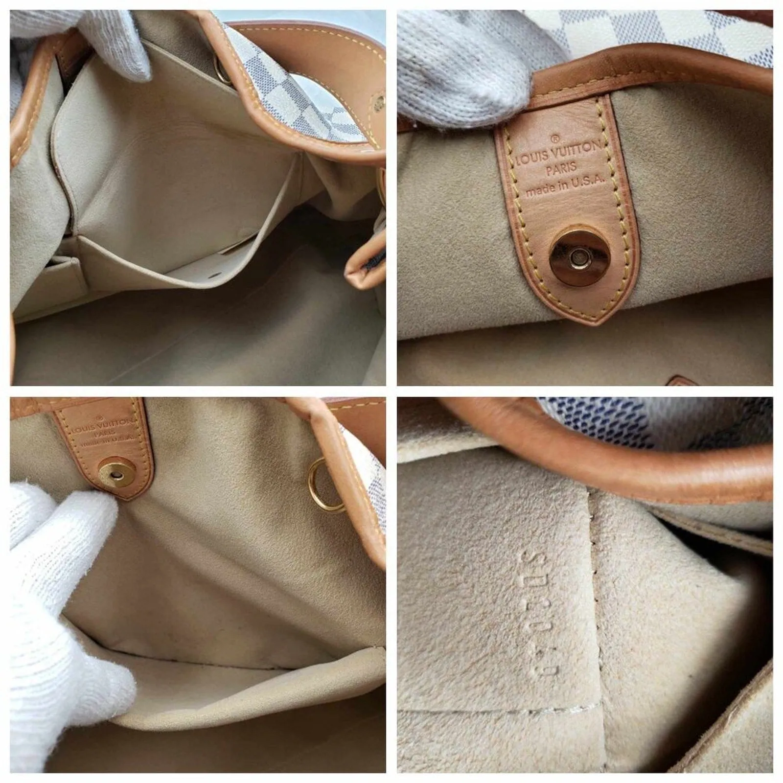 Louis Vuitton Galliera GM White Damier Azur Canvas Shoulder Bag