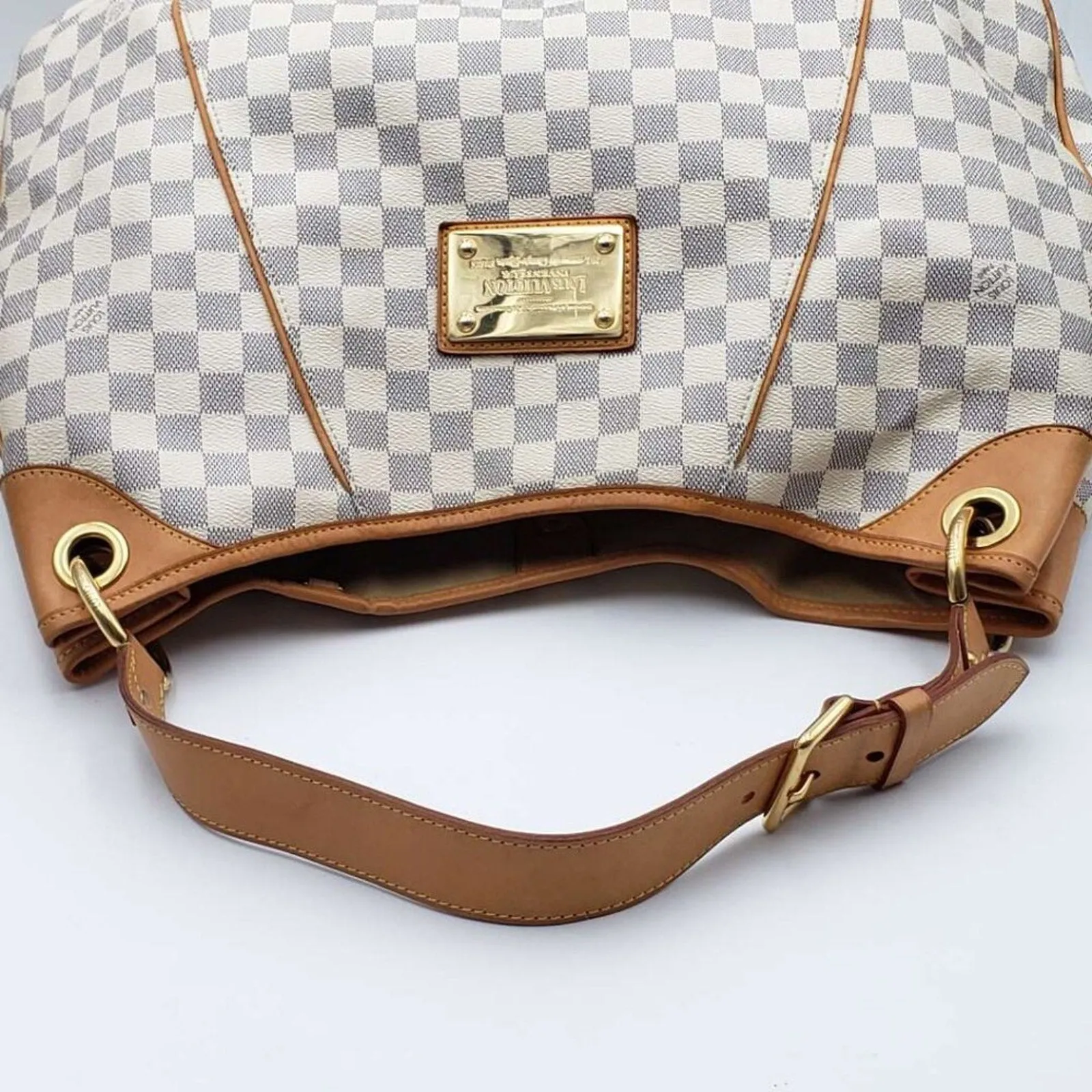Louis Vuitton Galliera GM White Damier Azur Canvas Shoulder Bag