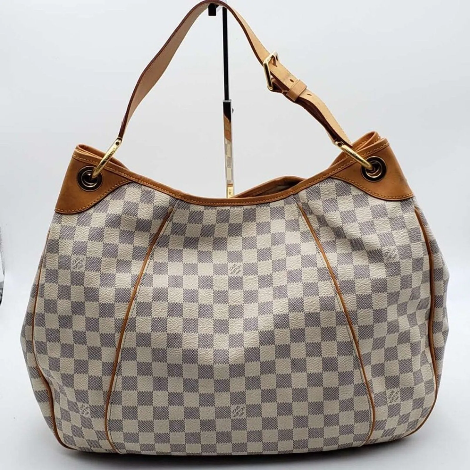 Louis Vuitton Galliera GM White Damier Azur Canvas Shoulder Bag