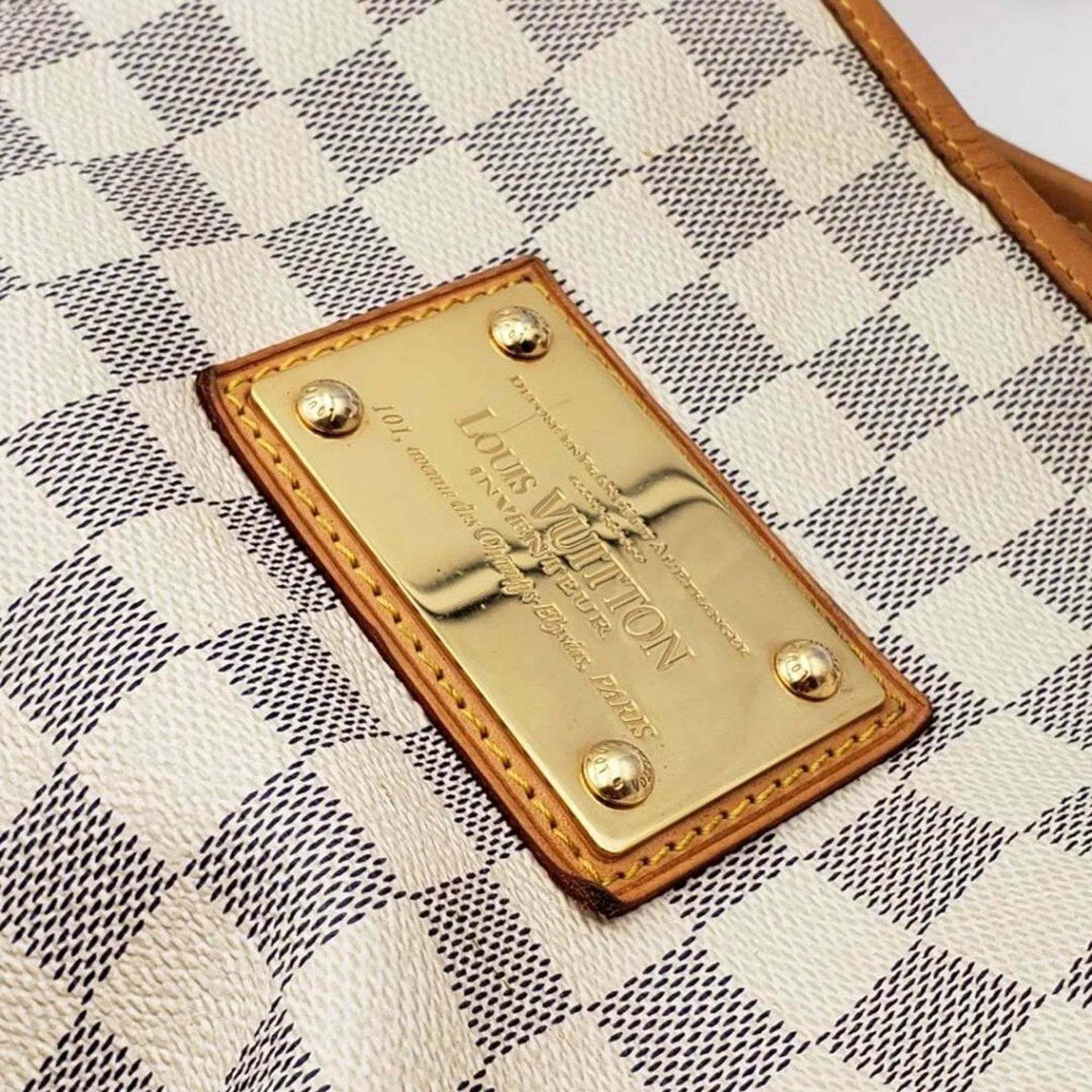 Louis Vuitton Galliera GM White Damier Azur Canvas Shoulder Bag