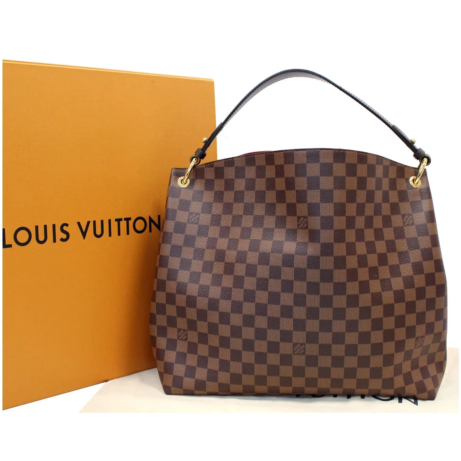 LOUIS VUITTON Graceful MM Damier Ebene Shoulder Bag Brown
